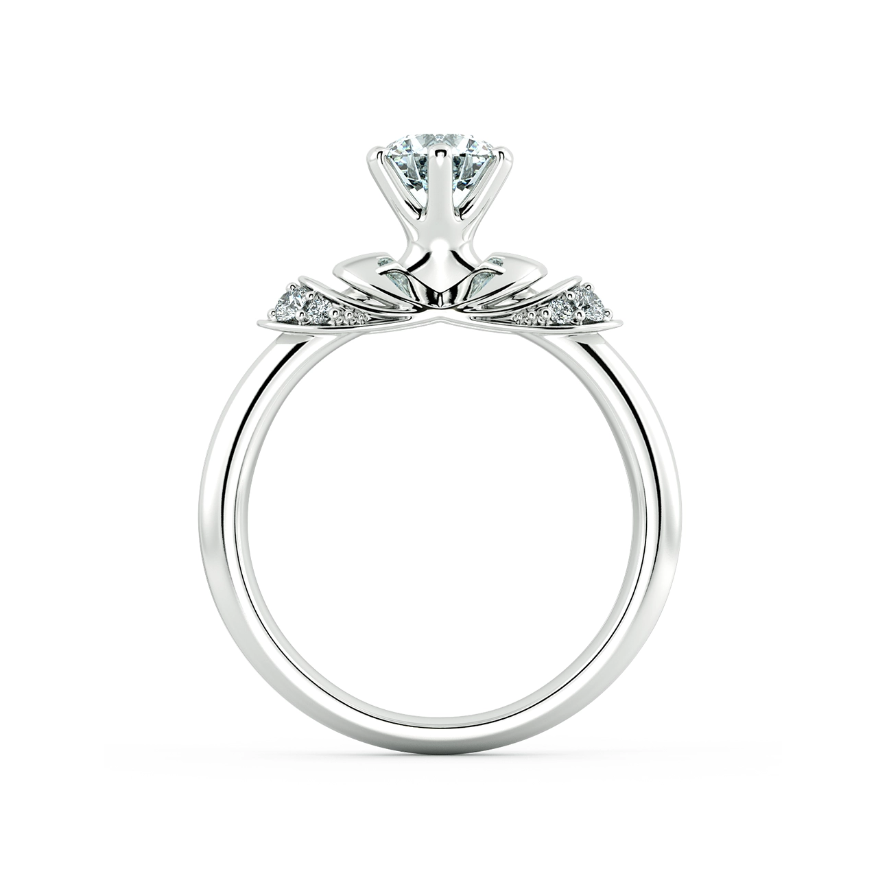 Solitaire Engagement Ring with Stylized Neck NCH1306 5