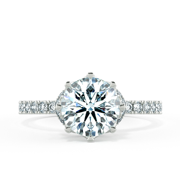 Solitaire Pave Engagement Ring with The Bow At Neck NCH1307 2
