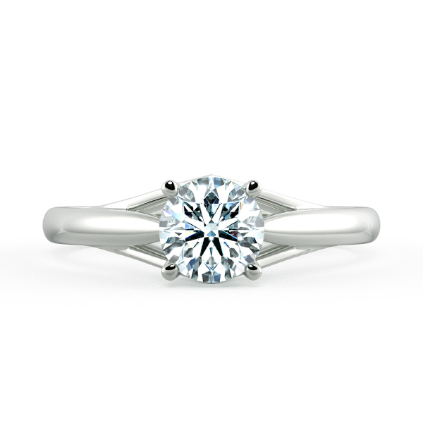 Shiny Trellis Engagement Ring with Four Prong Stylized NCH1405 2