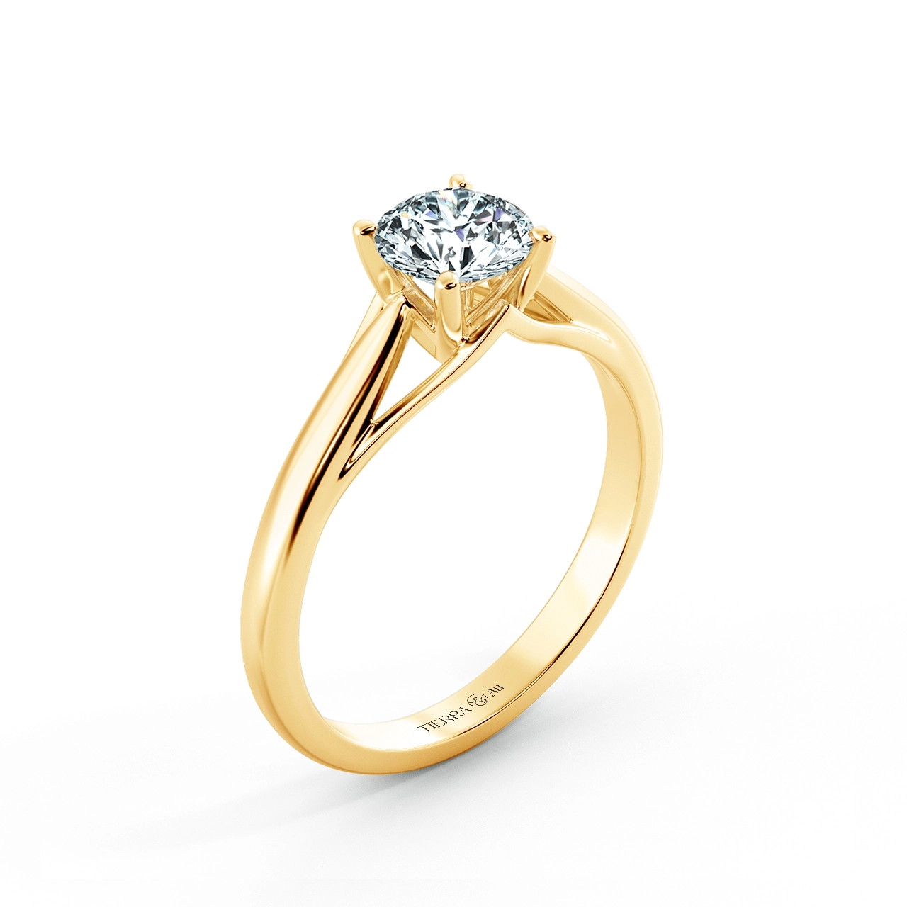 Shiny Trellis Engagement Ring with Four Prong Stylized NCH1405 4