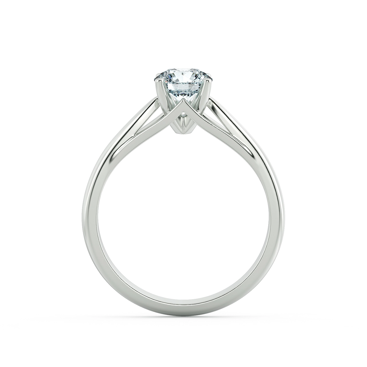 Shiny Trellis Engagement Ring with Four Prong Stylized NCH1405 5
