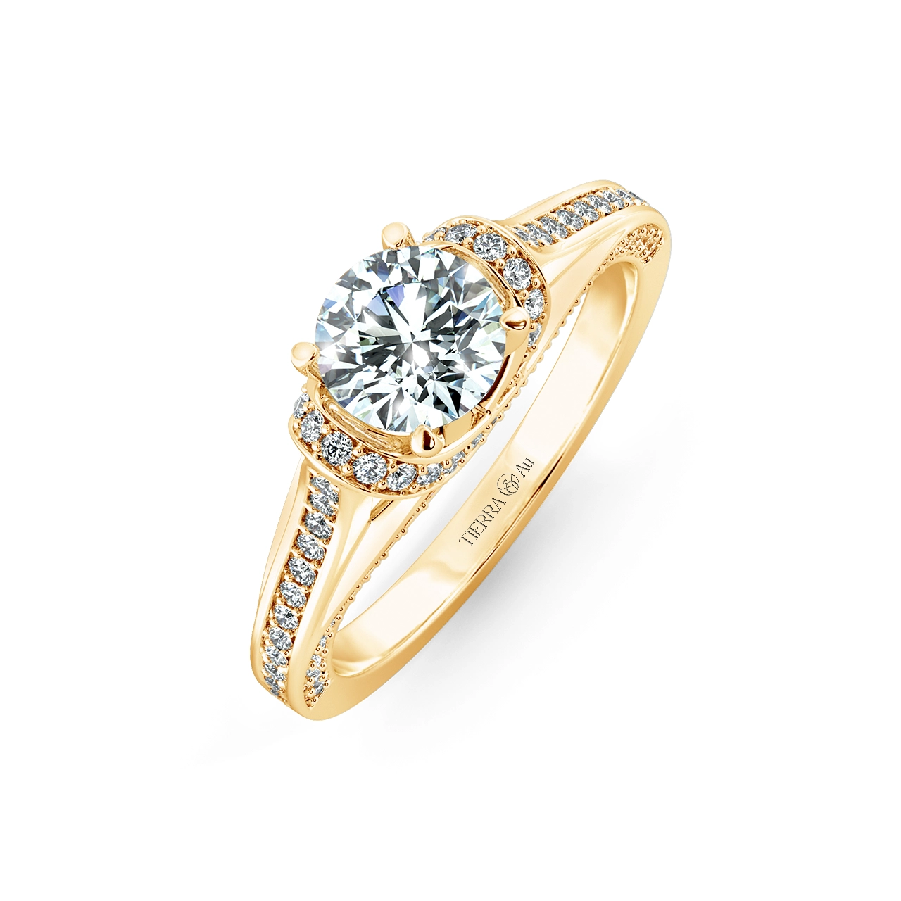 Trellis Engagement Ring with Stylized NCH1408 3