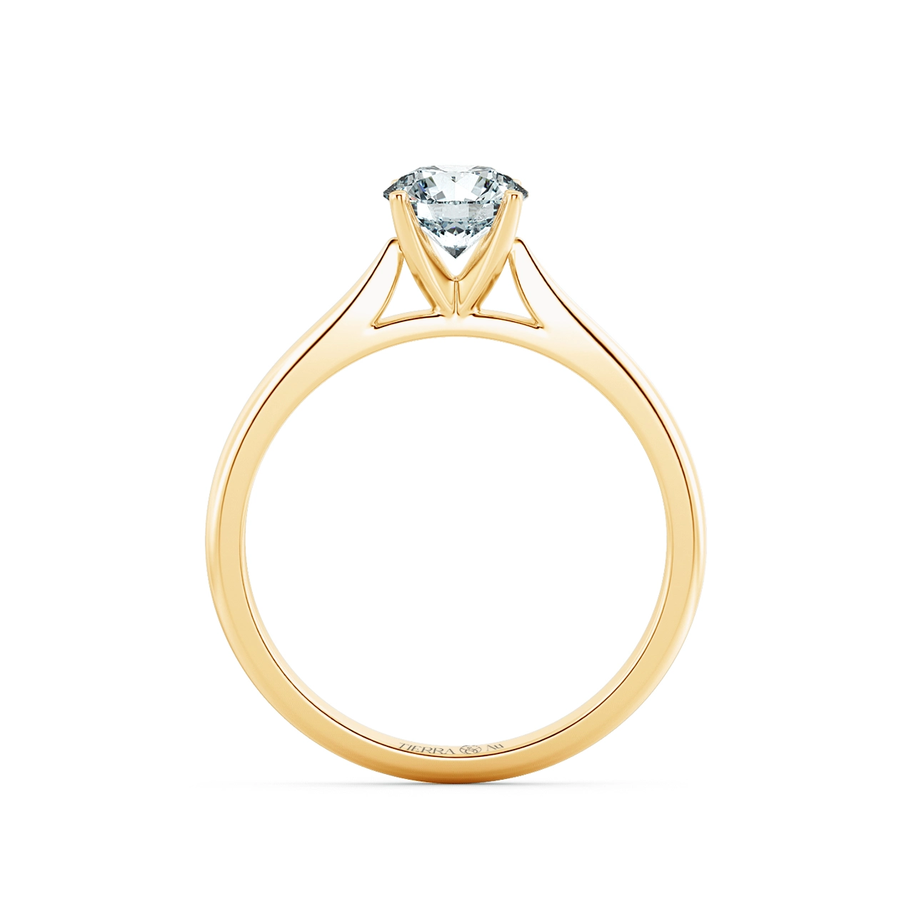 Basic Shiny Cathedral Engagement Ring with Four Prong Setting NCH1501 5
