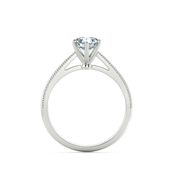 Shiny Cathedral Engagement Ring with Milgrain Band and Six Prong Setting NCH1502 5