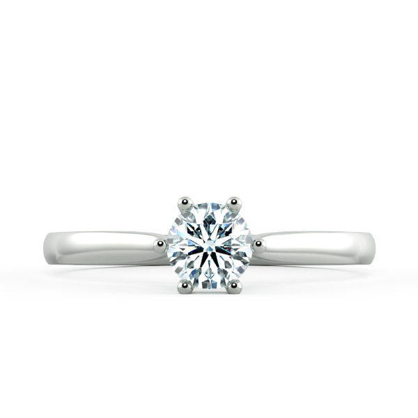 Basic Shiny Cathedral Engagement Ring with Six Prong Setting NCH1503 2