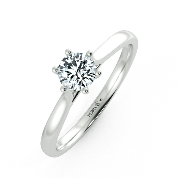 Basic Shiny Cathedral Engagement Ring with Six Prong Setting NCH1503 3