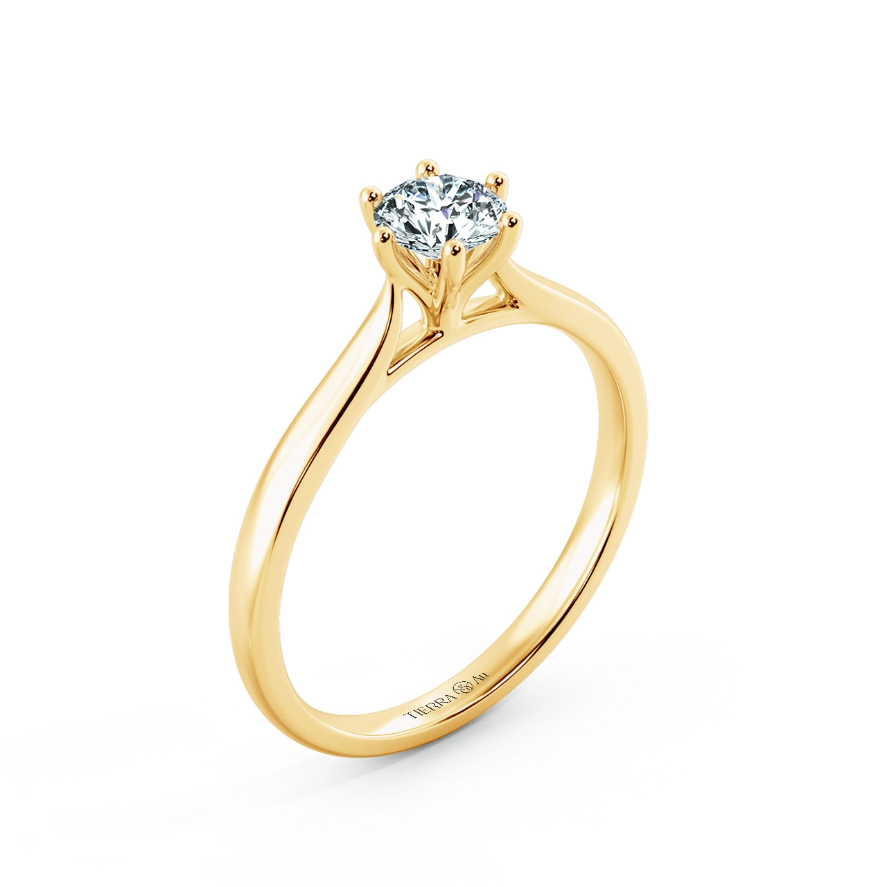 Basic Shiny Cathedral Engagement Ring with Six Prong Setting NCH1503 4