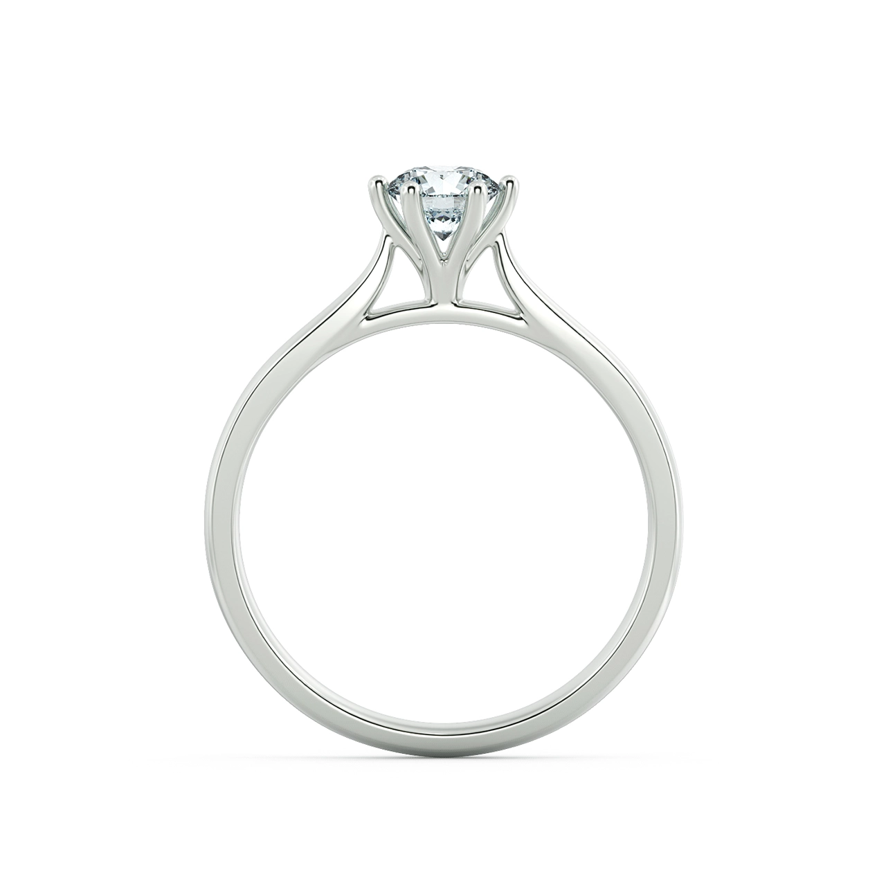 Basic Shiny Cathedral Engagement Ring with Six Prong Setting NCH1503 5