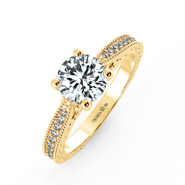 Cathedral Engagement Ring with Pattern Band NCH1506 3