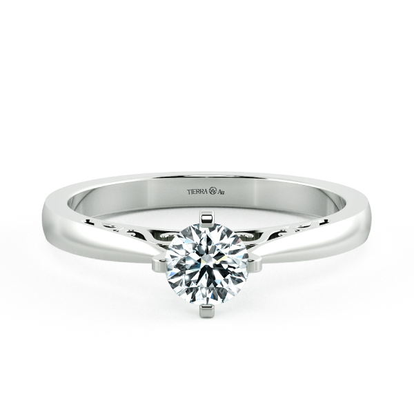 Cathedral Engagement Ring with Pattern Band NCH1508 1