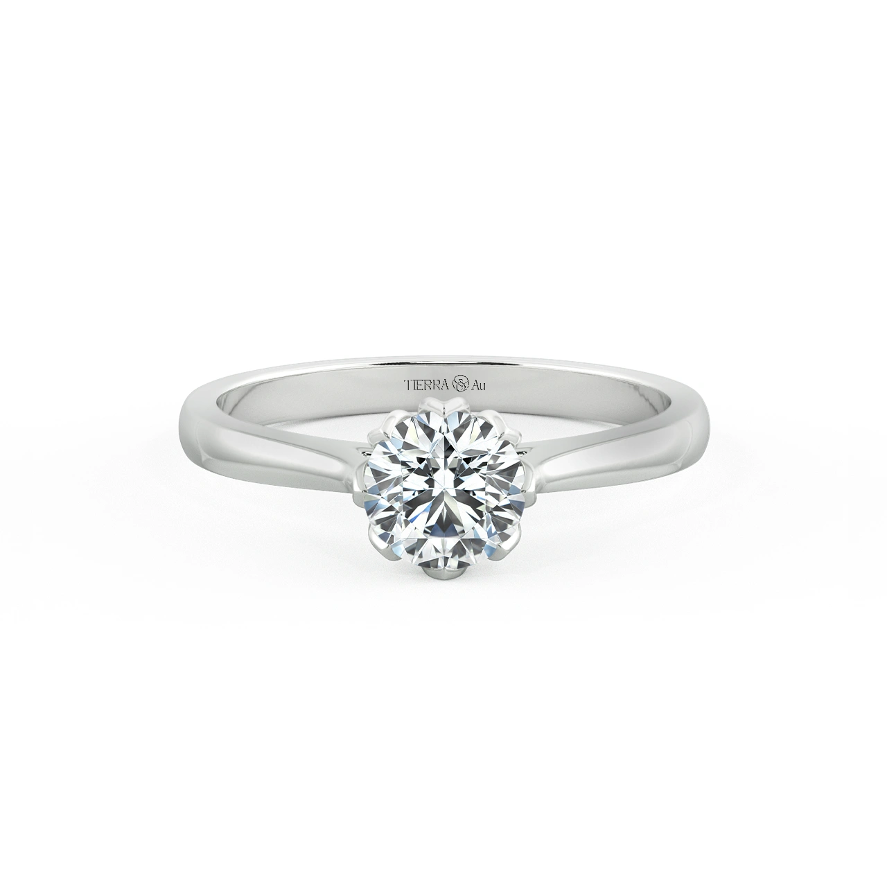 Shiny Floral Cathedral Engagement Ring NCH1513 1