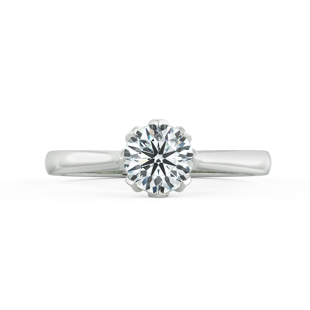Shiny Floral Cathedral Engagement Ring NCH1513 2