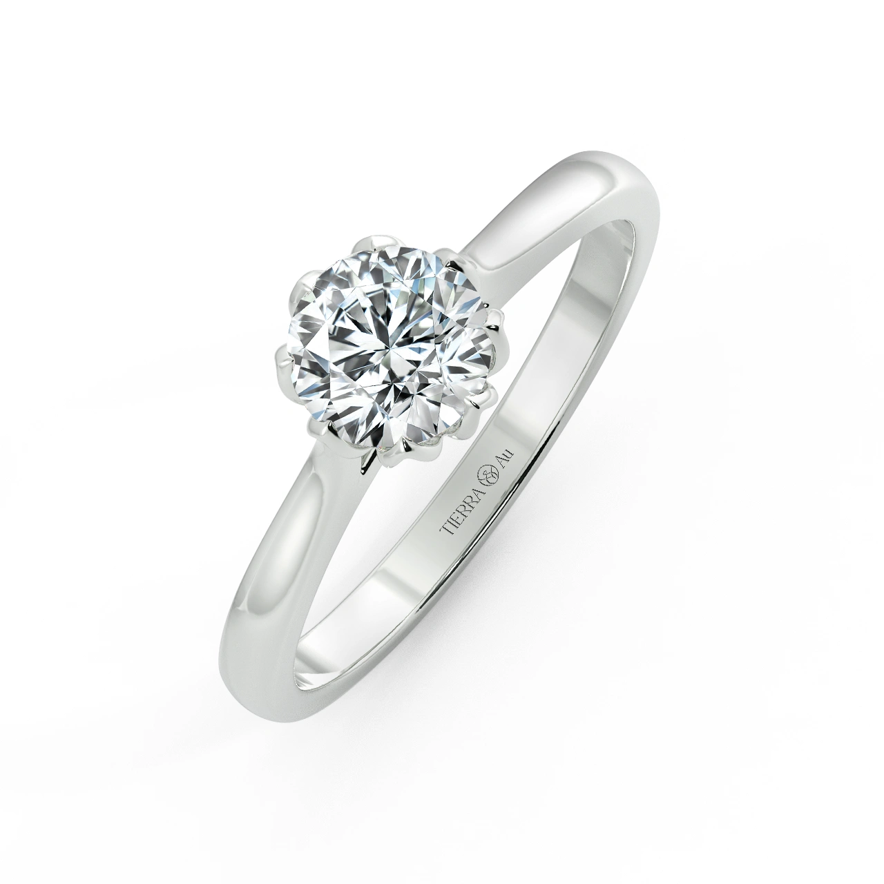 Shiny Floral Cathedral Engagement Ring NCH1513 3