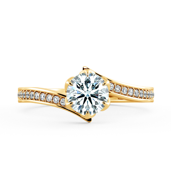 Floral Cathedral Engagement Ring with Eternity Band NCH1514 2