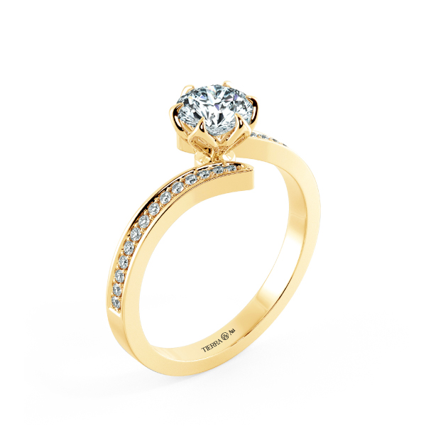Floral Cathedral Engagement Ring with Eternity Band NCH1514 4