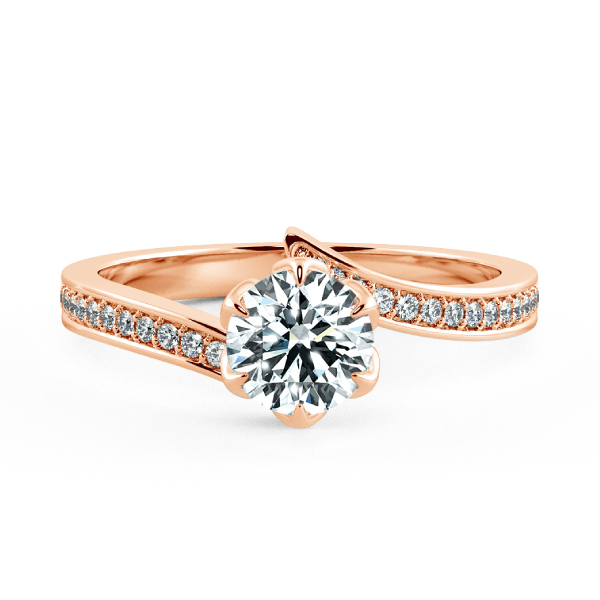 Floral Cathedral Engagement Ring with Eternity Band NCH1514 1