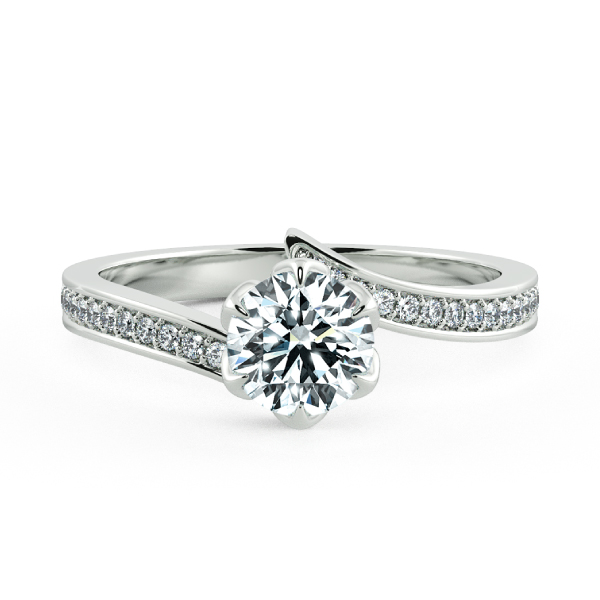 Floral Cathedral Engagement Ring with Eternity Band NCH1514 1