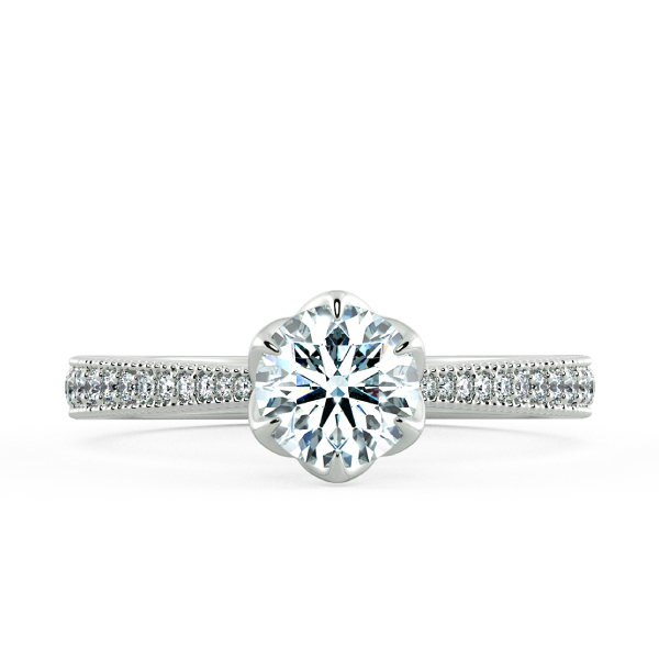 Cathedral Engagement Ring with Stylized Prong Setting NCH1515 2