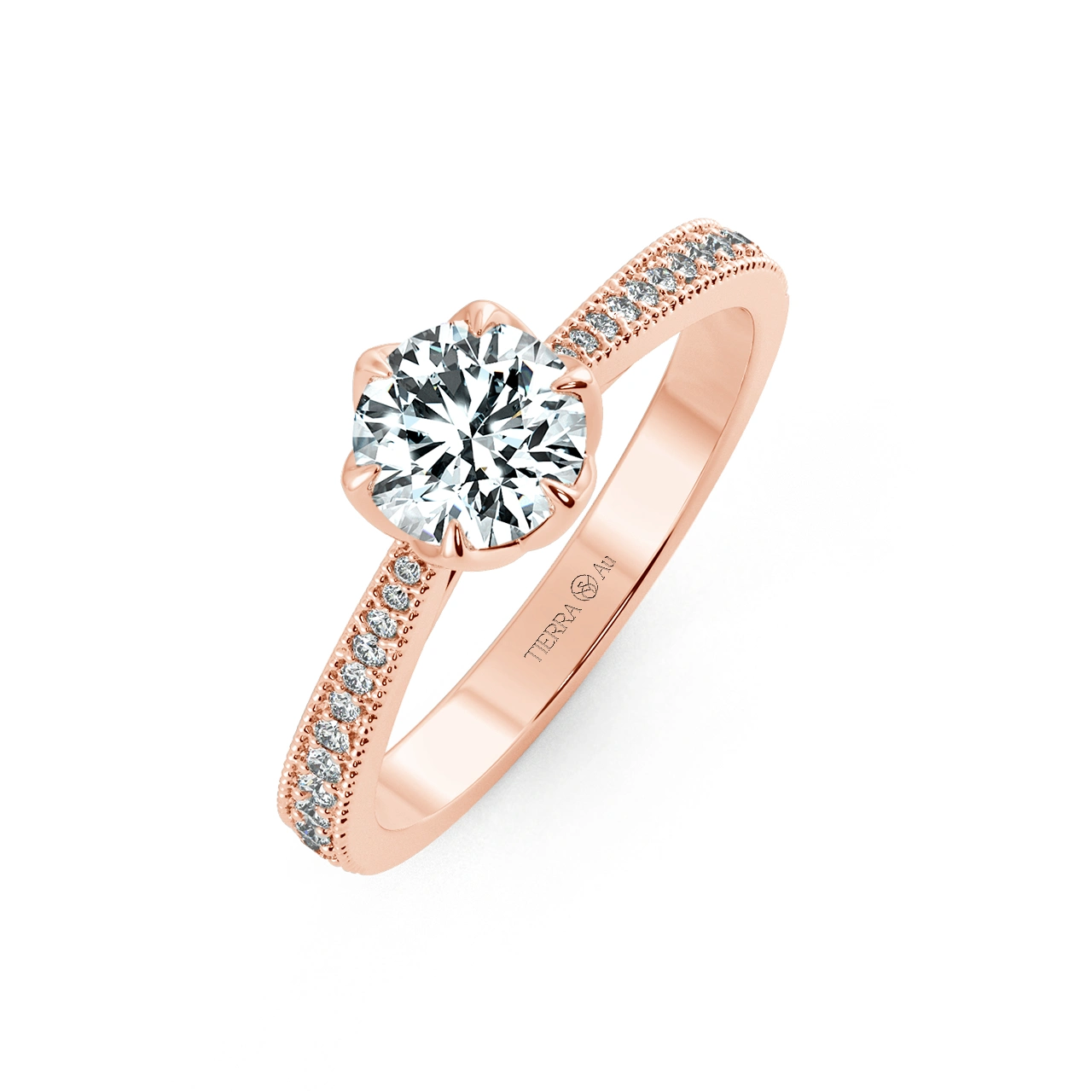 Cathedral Engagement Ring with Stylized Prong Setting NCH1515 3