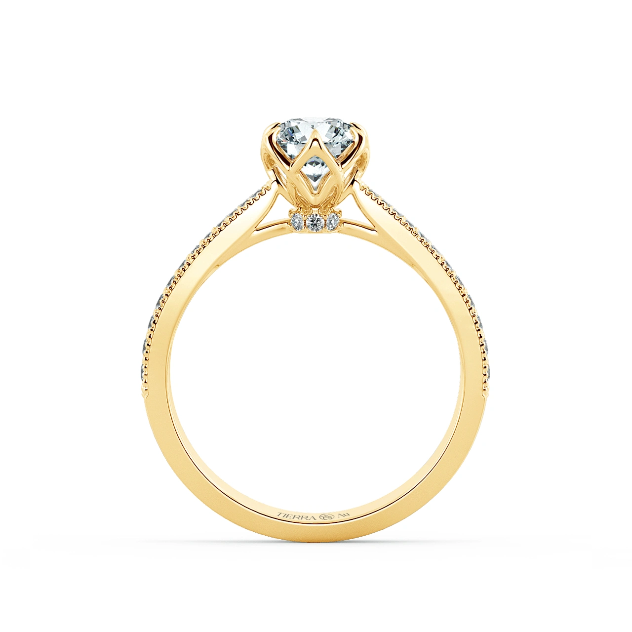 Cathedral Engagement Ring with Stylized Prong Setting NCH1515 5