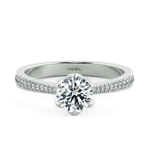 Cathedral Engagement Ring with Stylized Prong Setting NCH1515 1