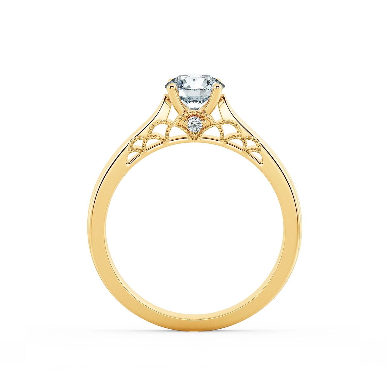 Stylized Bridge Accent Engagement Ring NCH1610 5