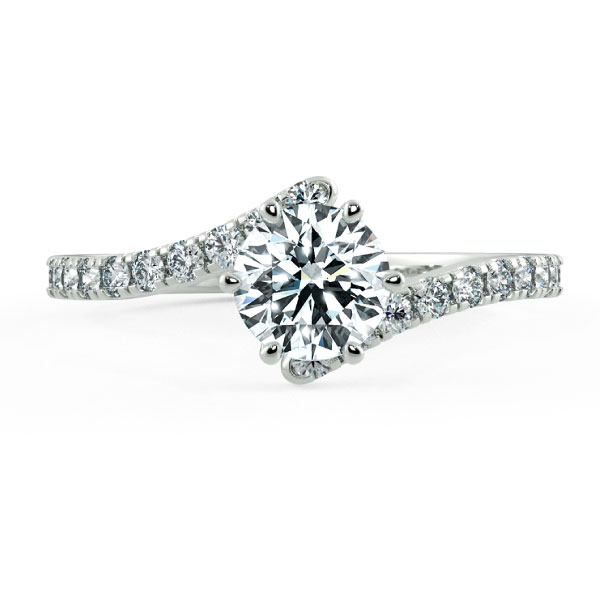 Basic Bypass Twiss Engagement Ring with Eternity Band NCH1704 2
