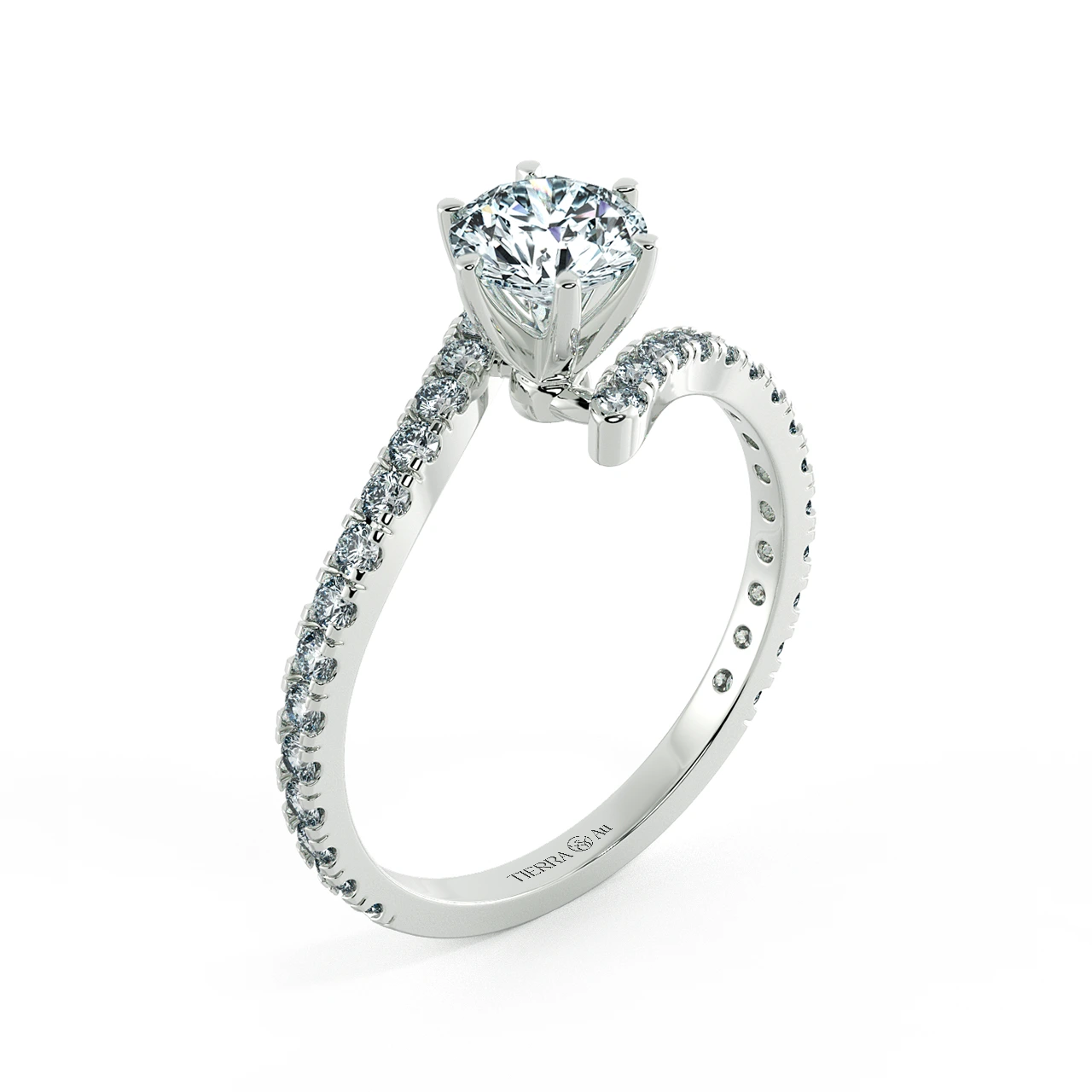 Basic Bypass Twiss Engagement Ring with Eternity Band NCH1704 4