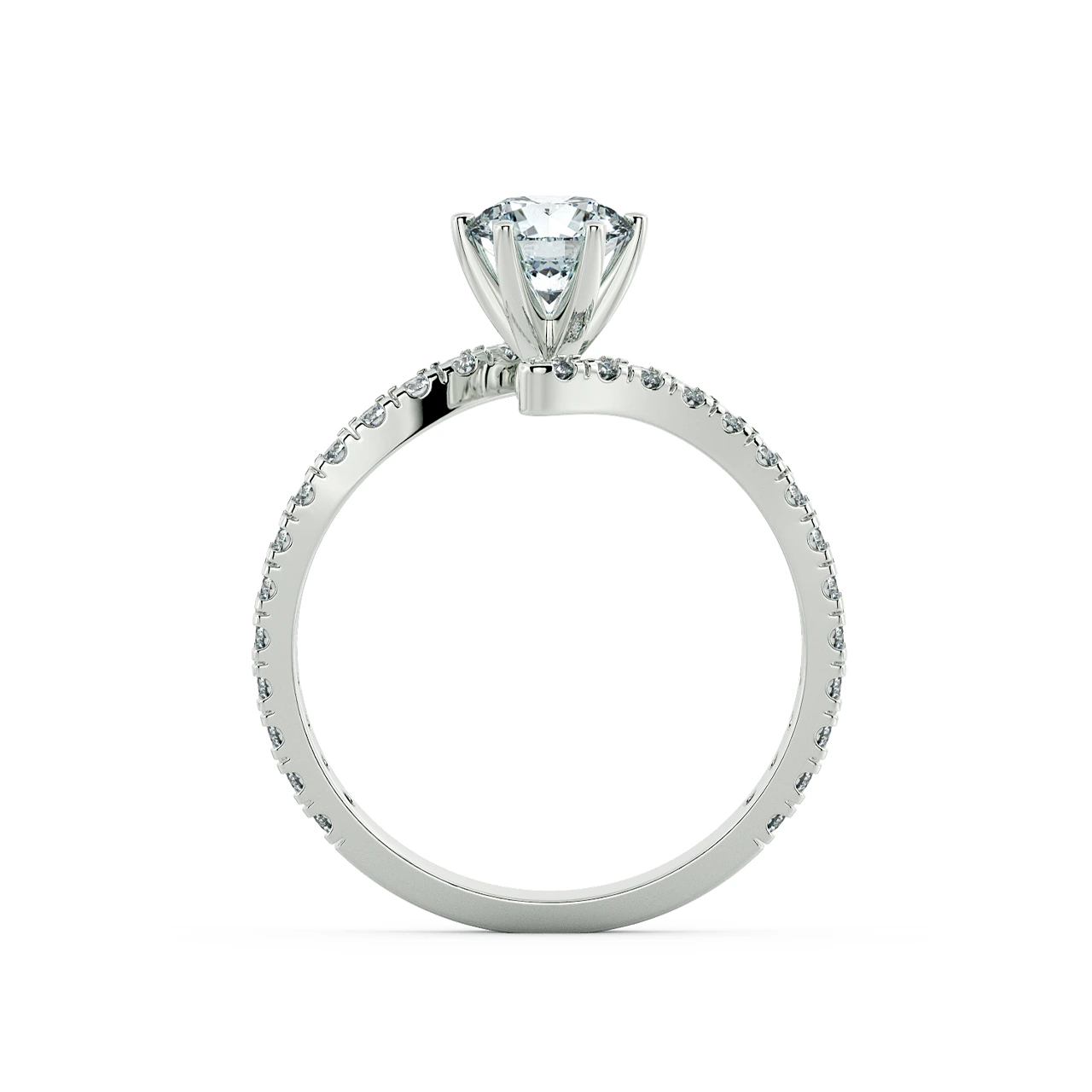 Basic Bypass Twiss Engagement Ring with Eternity Band NCH1704 5