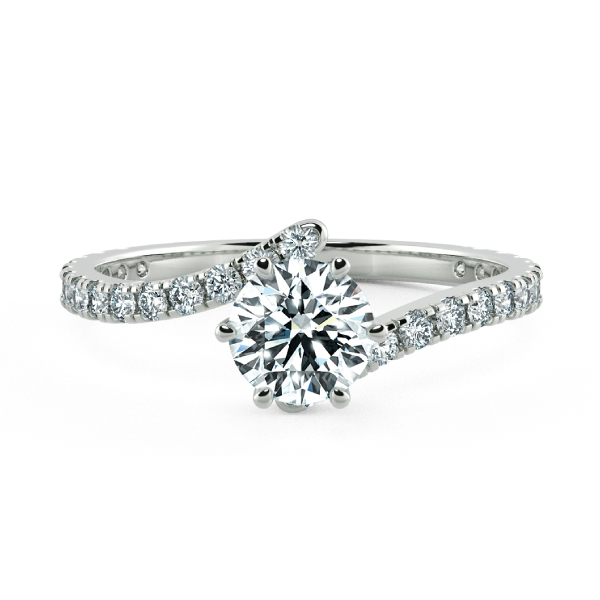 Basic Bypass Twiss Engagement Ring with Eternity Band NCH1704 1