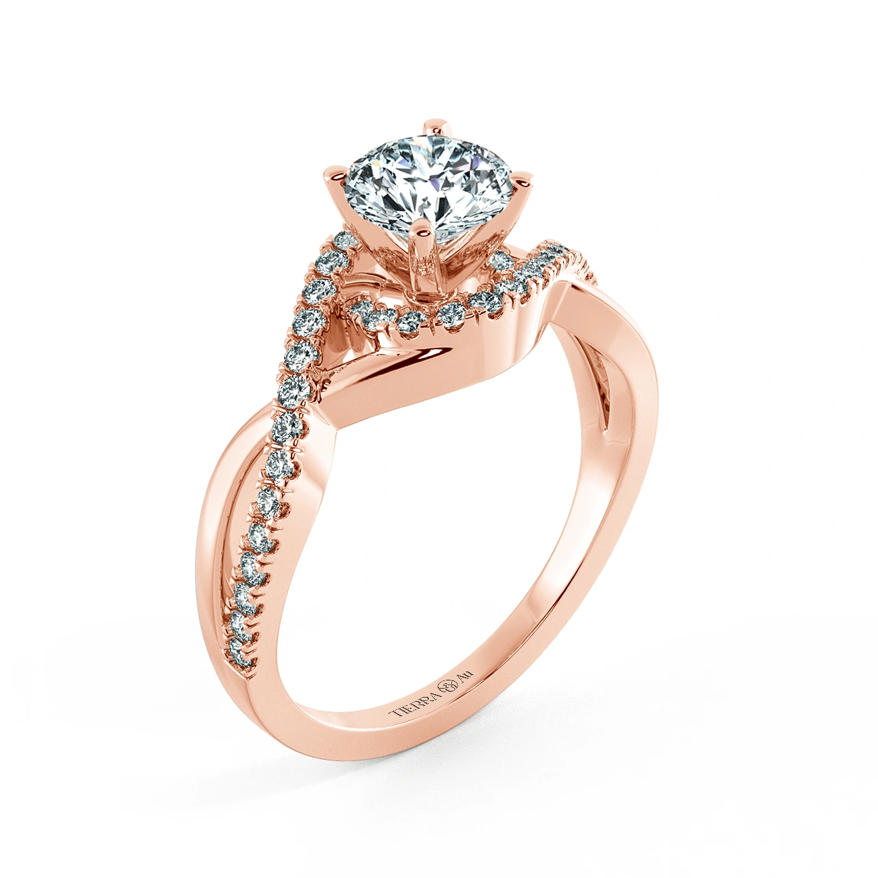 Bypass Twiss Engagement Ring with Double Band NCH1706 4