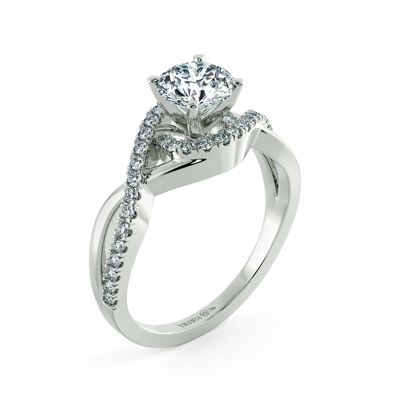 Bypass Twiss Engagement Ring with Double Band NCH1706 4