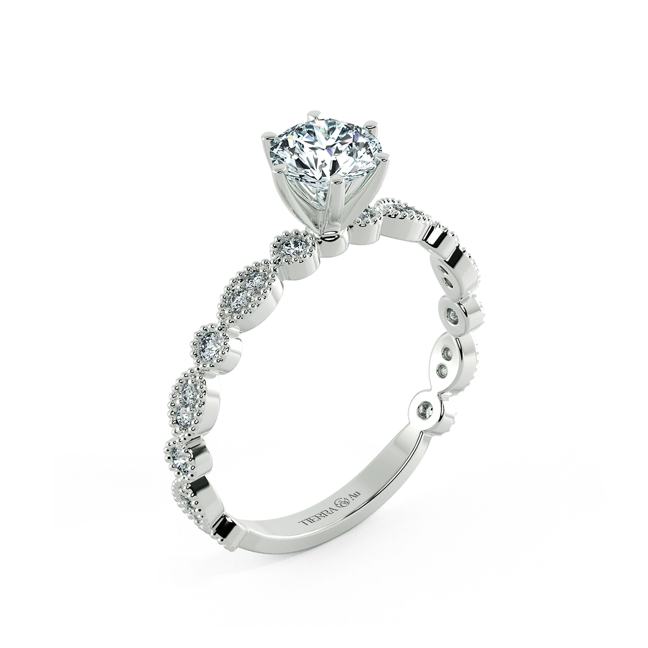 Solitaire Engagement Ring with Eternity Band NCH1801 4