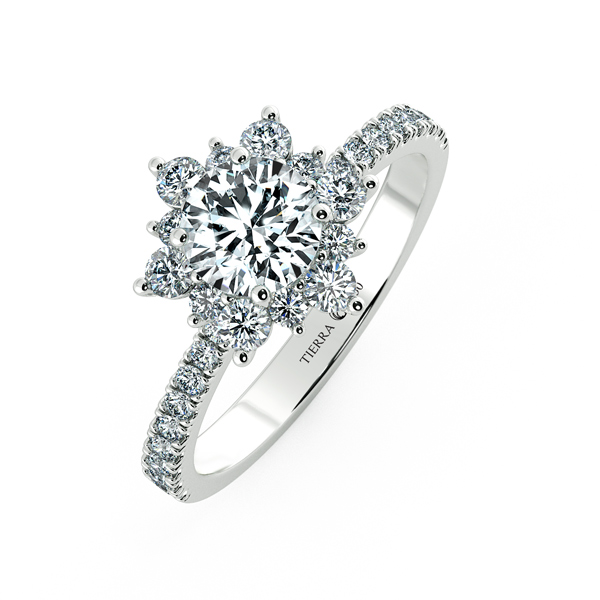 Petal Halo Engagement Ring with Eternity Band NCH2007 3