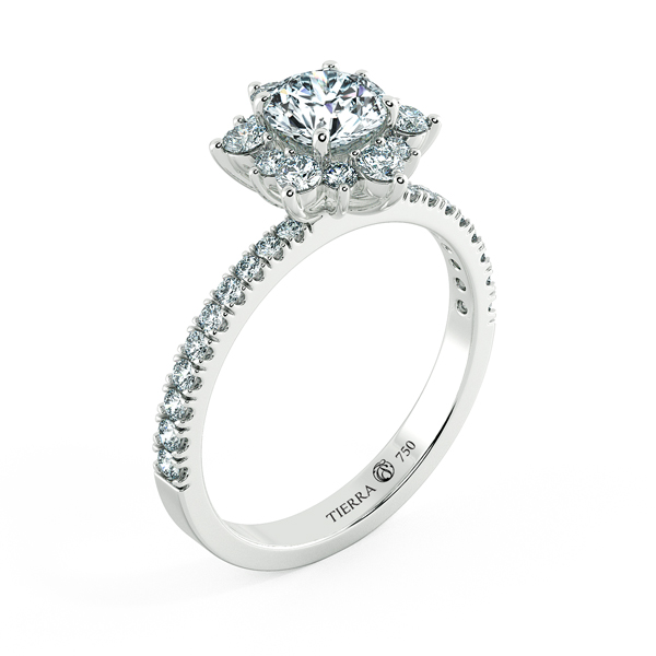Petal Halo Engagement Ring with Eternity Band NCH2007 4
