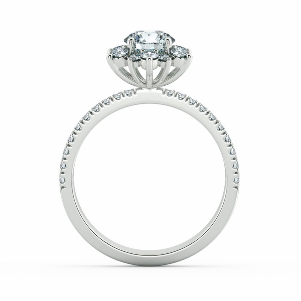 Petal Halo Engagement Ring with Eternity Band NCH2007 5