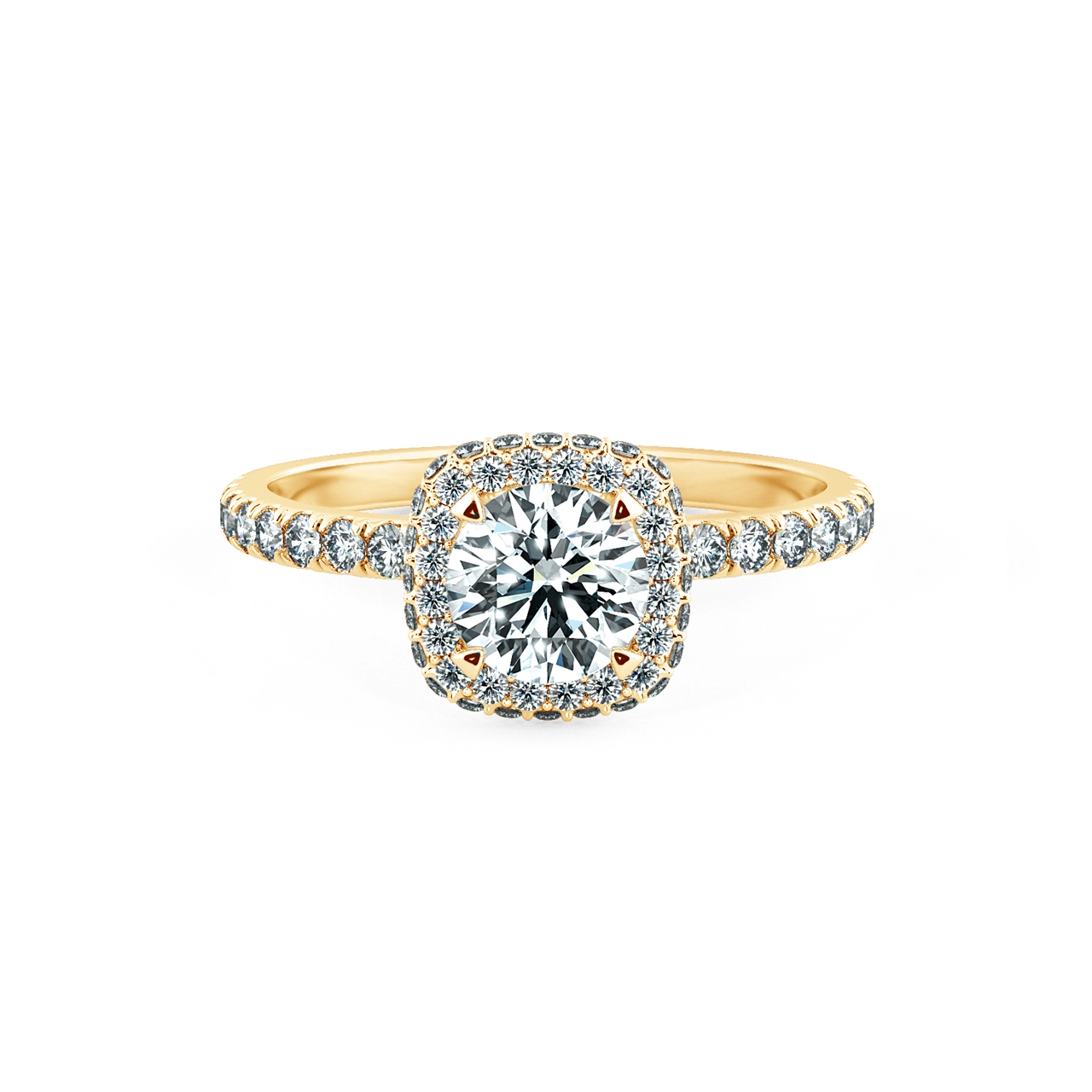 Halo Cushion Engagement Ring with Necklace NCH2009 1