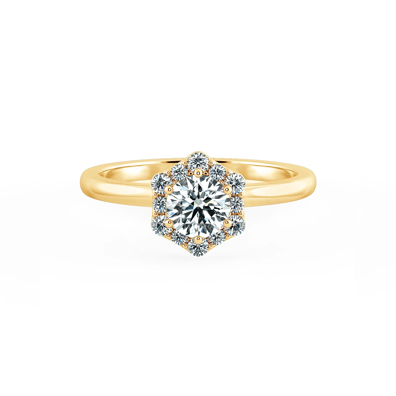 Single Classic Octagonal Halo Engagement Ring NCH2104 1
