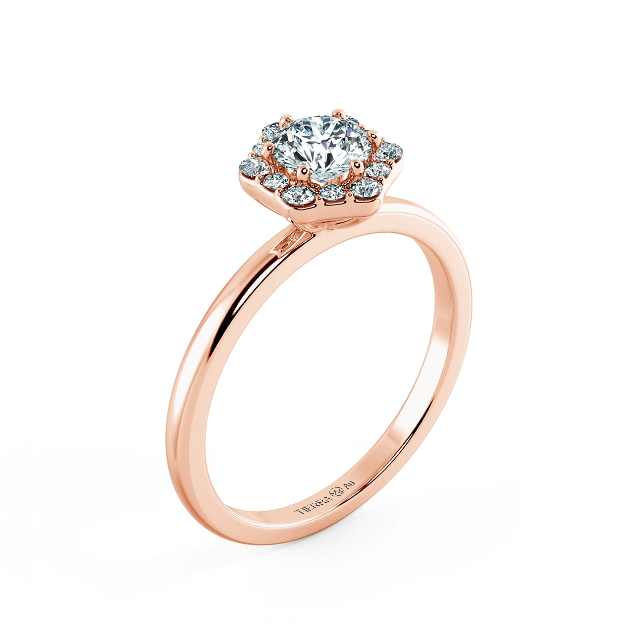 Single Classic Octagonal Halo Engagement Ring NCH2104 4