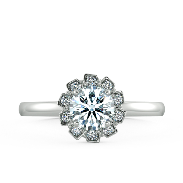 Single Halo Engagement Ring with Stylized NCH2106 2