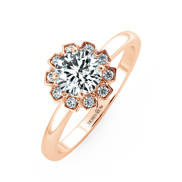 Single Halo Engagement Ring with Stylized NCH2106 3
