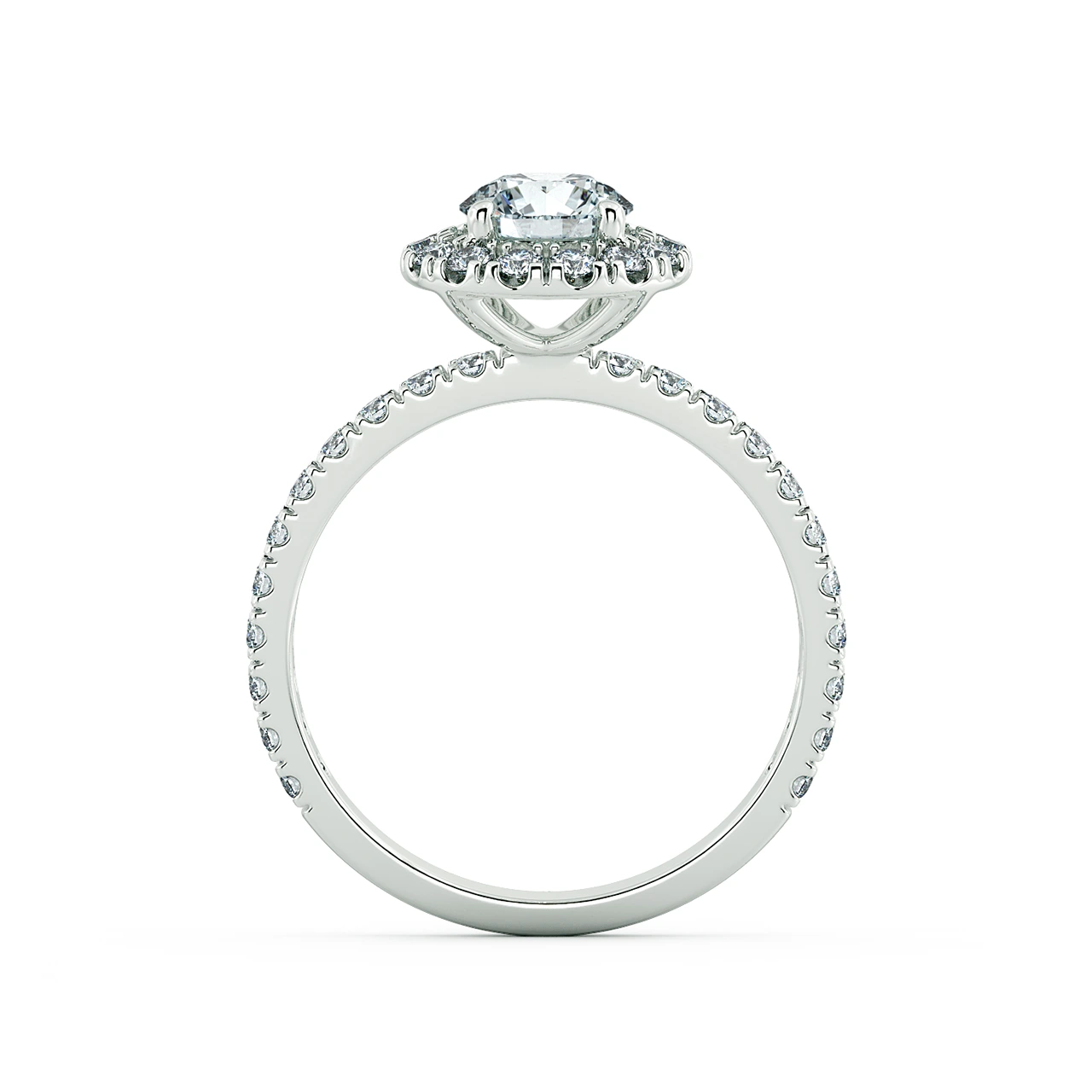 Single Halo Engagement Ring with Stylized NCH2106 5