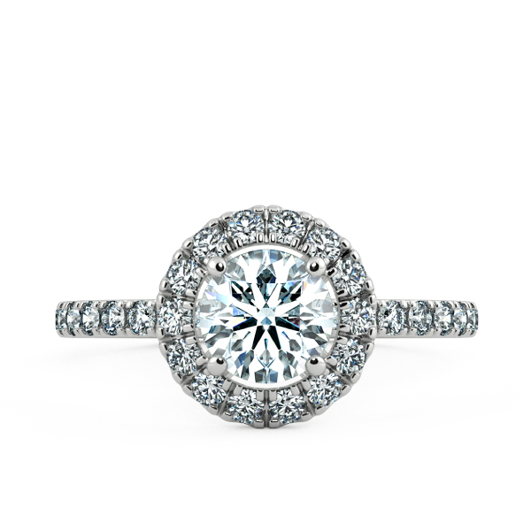 Round Halo Engagement Ring with Eternity Band NCH2201 2