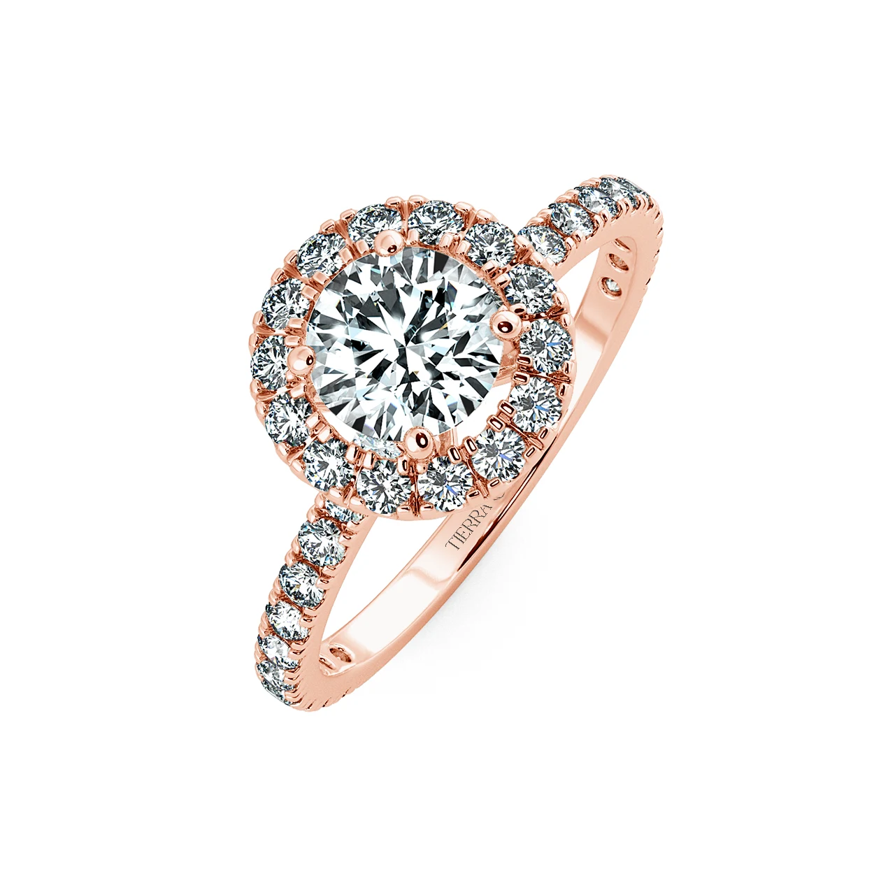 Round Halo Engagement Ring with Eternity Band NCH2201 3