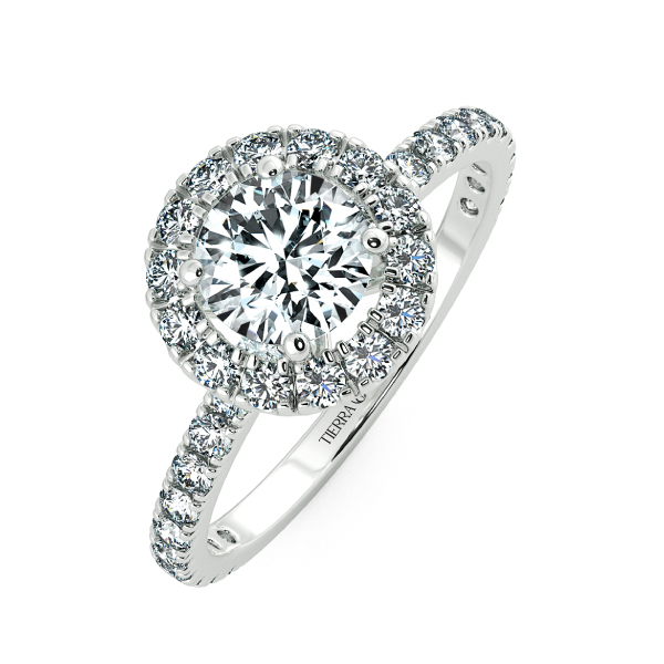 Round Halo Engagement Ring with Eternity Band NCH2201 3