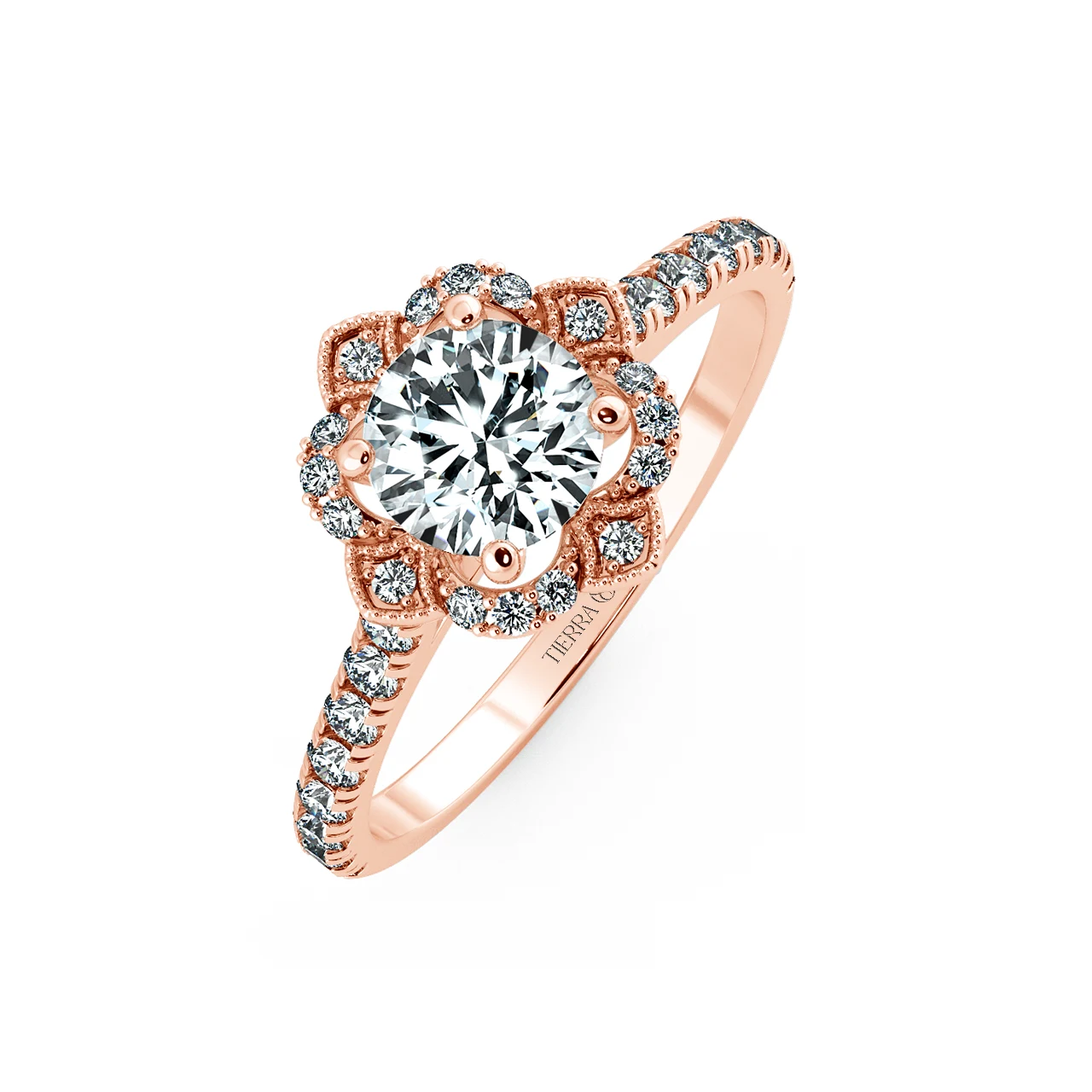 Halo Engagment Ring with Gaping Halo and Eternity Band  NCH2202 3