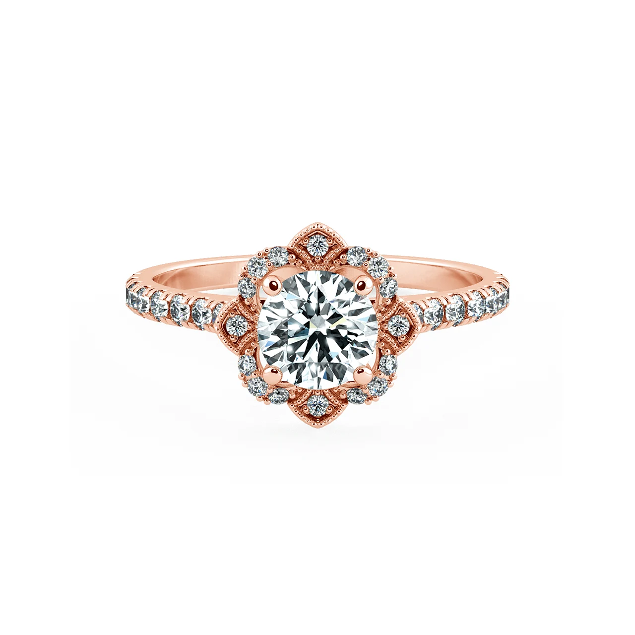 Halo Engagment Ring with Gaping Halo and Eternity Band  NCH2202 1