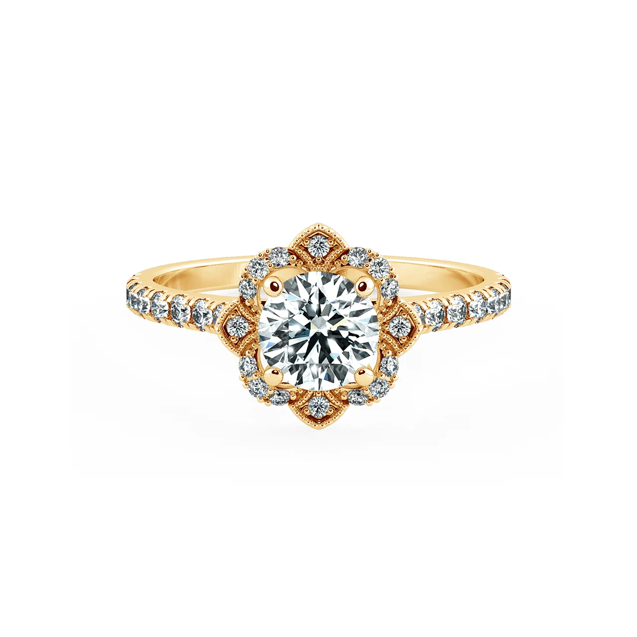 Halo Engagment Ring with Gaping Halo and Eternity Band  NCH2202 1