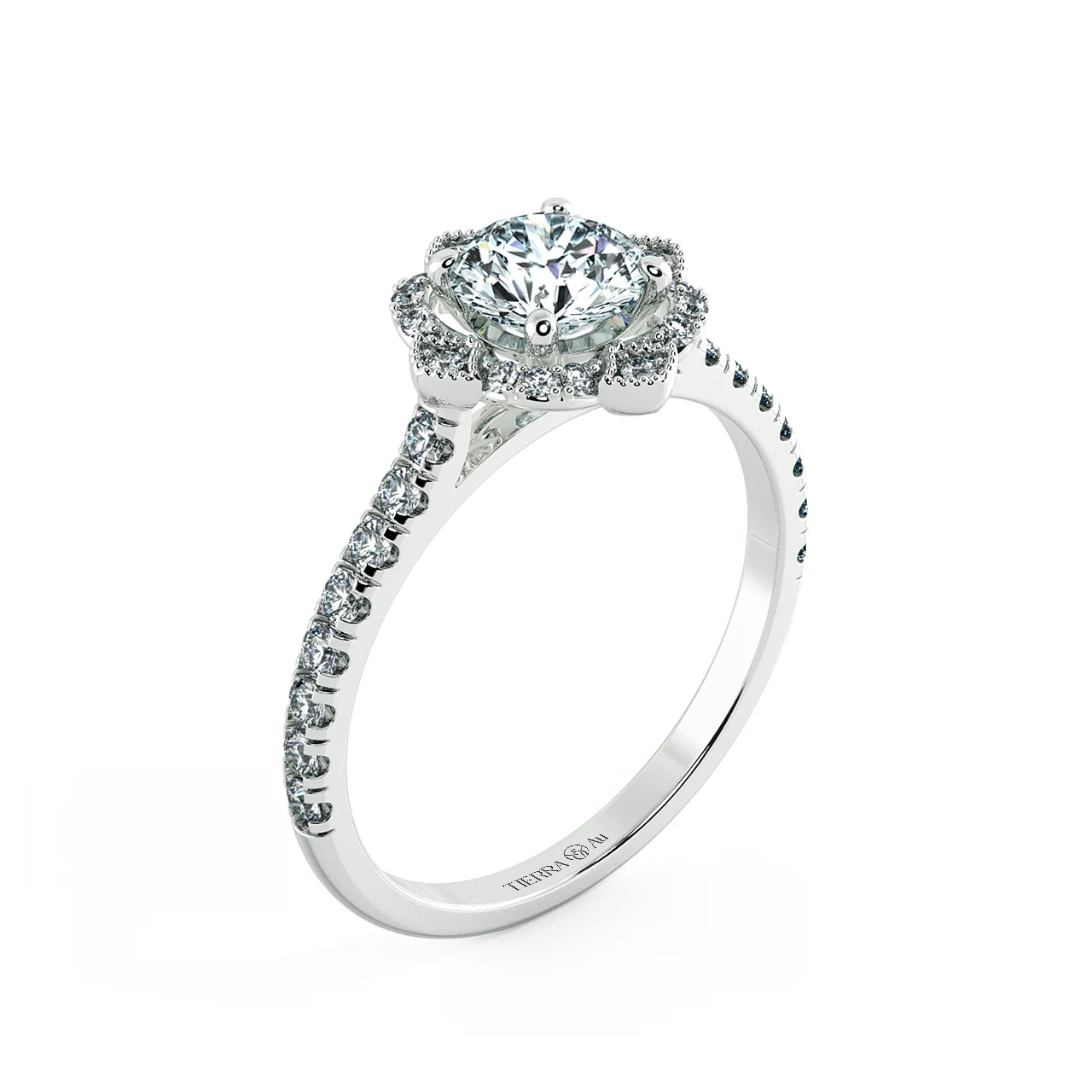Halo Engagment Ring with Gaping Halo and Eternity Band  NCH2202 4