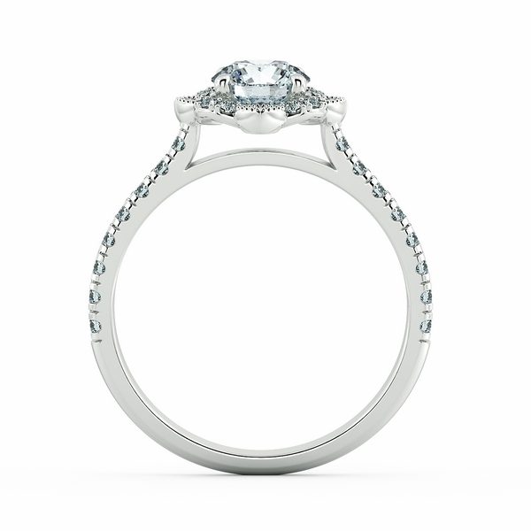 Nhẫn cầu hôn kim cương Halo tròn đai tấm vòng halo hở NCH2202 5